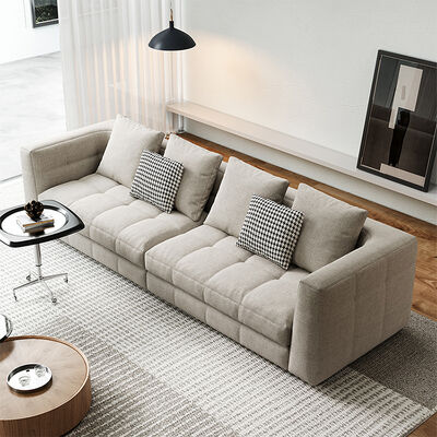High Quality Custom Modern 4-Seater Sectional Sofa Set Luxury Fabric Couch for Villa Living Room & Hotel Furniture