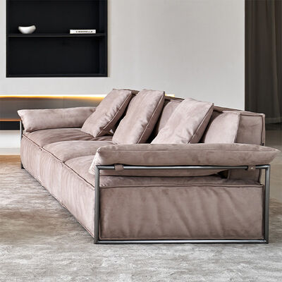 Modern Nordic-Style 3-Seater Sectional Sofa Soft Fabric Lounge Couch for Home Hotel for Waiting Areas Living Room Furniture
