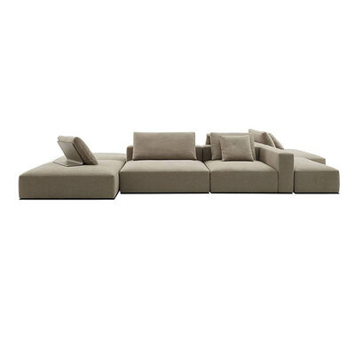 Italian Style Light Luxury Villa Living Room Furniture Sofa High Backrest Corner Combination L-shaped Home Module Fabric Sofa