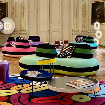 Modern Sectional Sofas Fabric Velvet Living Room Sofas Home Hotel Lobby Combination Modern Leisure Sofa Set