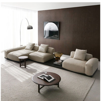 Latest Minimalist Modern Design Durable Fabric Wooden Sofa Couch Villa Home Living Room L Shape Sectional Sofa
