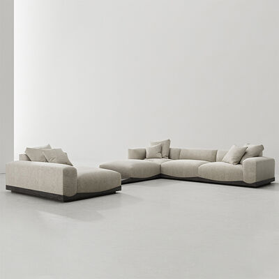 Latest Minimalist Modern Design Durable Fabric Wooden Sofa Couch Villa Home Living Room L Shape Sectional Sofa