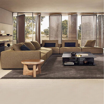 Comfortable Living Room Modular Sofa Set Velvet Fabric Corner Couch with Simple Design  for House Furnishing