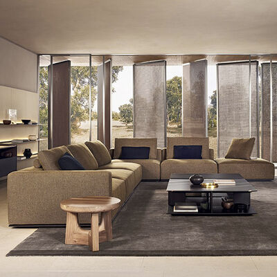 Comfortable Living Room Modular Sofa Set Velvet Fabric Corner Couch with Simple Design  for House Furnishing