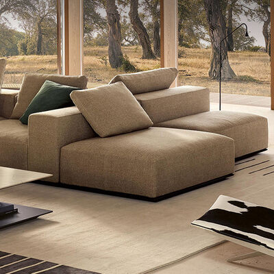 Comfortable Living Room Modular Sofa Set Velvet Fabric Corner Couch with Simple Design  for House Furnishing
