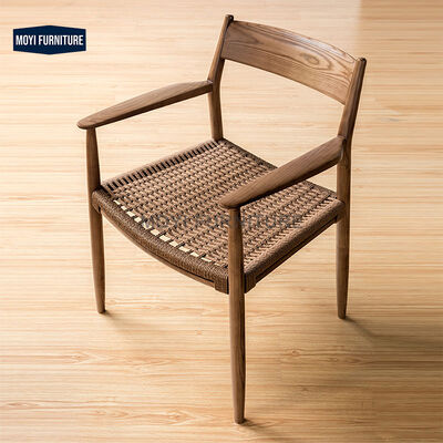 MOYI Ash rattan chair dining mid century antique rattan dining chair