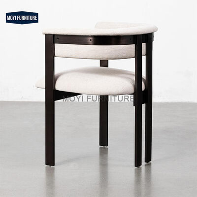 Fancy Wooden Solid Wood  Curved Back Velvet Modern Dining Room Retro High Padded Ar Ergonomic Round Luxury Dining Table Chair