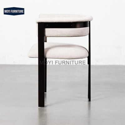 Fancy Wooden Solid Wood  Curved Back Velvet Modern Dining Room Retro High Padded Ar Ergonomic Round Luxury Dining Table Chair