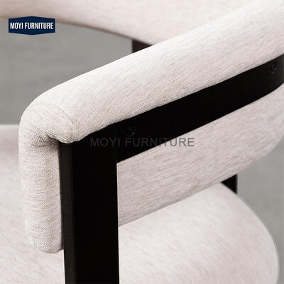 Fancy Wooden Solid Wood  Curved Back Velvet Modern Dining Room Retro High Padded Ar Ergonomic Round Luxury Dining Table Chair