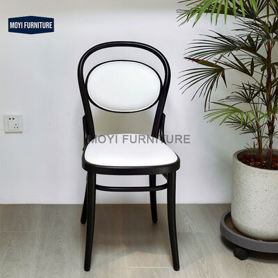 Manufacturer 2023 New Design Bistro Chairs Metal Frame PE Rattan Back Indoor Restaurant Chair