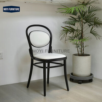 Manufacturer 2023 New Design Bistro Chairs Metal Frame PE Rattan Back Indoor Restaurant Chair