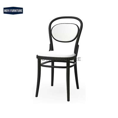 Manufacturer 2023 New Design Bistro Chairs Metal Frame PE Rattan Back Indoor Restaurant Chair
