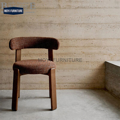 Solid Wood Dining Chairs Modern and Simple Backrest Makeup Chairs, Solid Wood Walnut Color Hotel Leisure