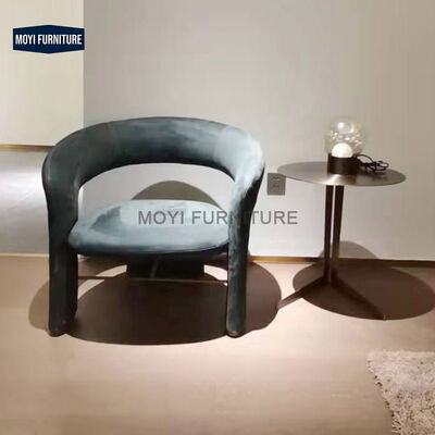 Nordic Minimalist Leather Single Sofa Chair Modern Dining Room Furniture Curved Backrest Dining Chair for Home