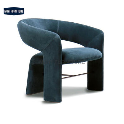 Nordic Minimalist Leather Single Sofa Chair Modern Dining Room Furniture Curved Backrest Dining Chair for Home
