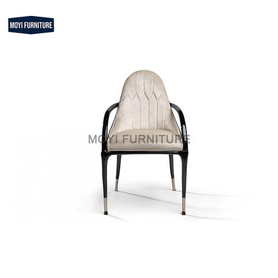 Italian Design Dining Chairs with Comfortable Genuine Leather Backrest Wood Legs Hotel Leisure Cafe Chairs