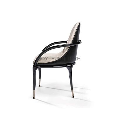 Italian Design Dining Chairs with Comfortable Genuine Leather Backrest Wood Legs Hotel Leisure Cafe Chairs