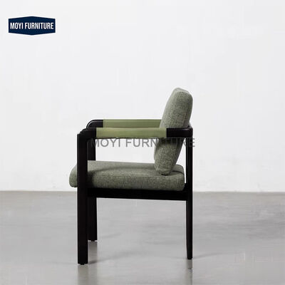 Modern Nordic Style Solid Wood Dining Chair with Armrests Comfortable Soft Cushion for Hotel Restaurant Outdoor or Indoor Use