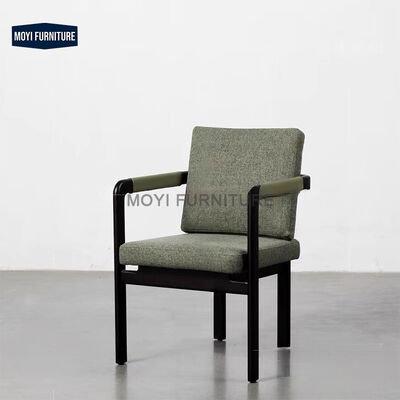 Modern Nordic Style Solid Wood Dining Chair with Armrests Comfortable Soft Cushion for Hotel Restaurant Outdoor or Indoor Use