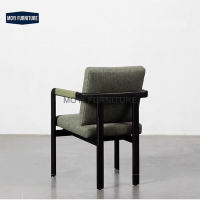 Modern Nordic Style Solid Wood Dining Chair with Armrests Comfortable Soft Cushion for Hotel Restaurant Outdoor or Indoor Use
