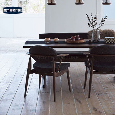 Nordic Modern Minimalist Solid Wood Dining Chairs Designer Fabric for Home Kitchen Living Room Hotel Multi-Application Furniture