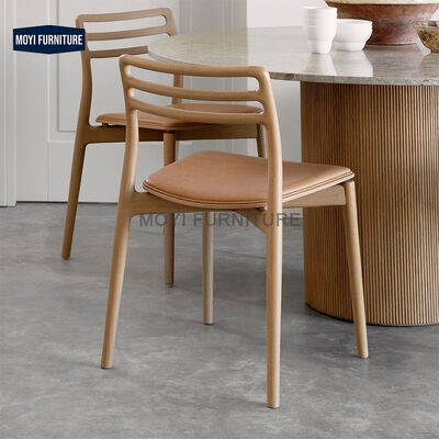 Classical Creative Home Furniture Microfiber Leather Cushion White Ash Wood Frame Dining Chair for Hotel Lobby