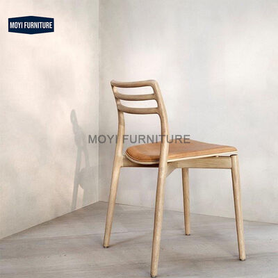 Classical Creative Home Furniture Microfiber Leather Cushion White Ash Wood Frame Dining Chair for Hotel Lobby