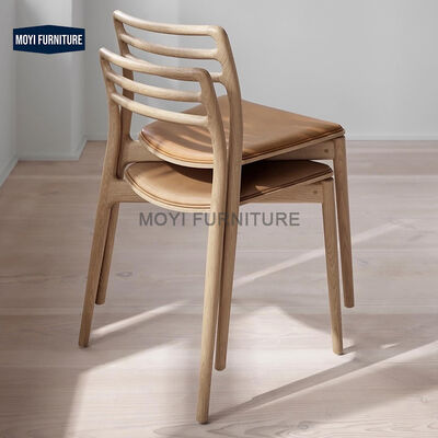 Classical Creative Home Furniture Microfiber Leather Cushion White Ash Wood Frame Dining Chair for Hotel Lobby