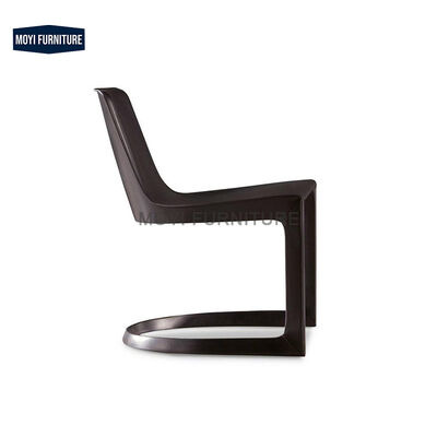 Modern New Design Leather Dining Chair Hotel Villa Black Metal Frame S Shape Restaurant Armchair Furniture