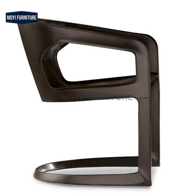 Modern New Design Leather Dining Chair Hotel Villa Black Metal Frame S Shape Restaurant Armchair Furniture
