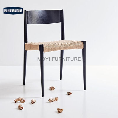 Morezhome Unique Soft Designer Solid Wood Dining Chair with Rattan Seat