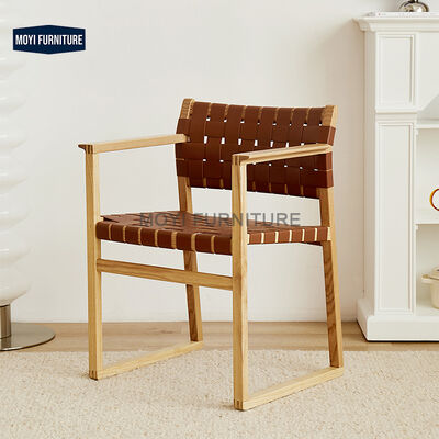 Italian Style Modern Home Office Restaurant Cafe Wood Leather Dining Chairs