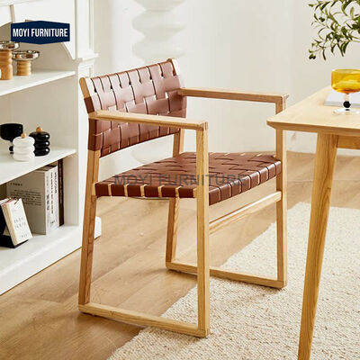 Italian Style Modern Home Office Restaurant Cafe Wood Leather Dining Chairs