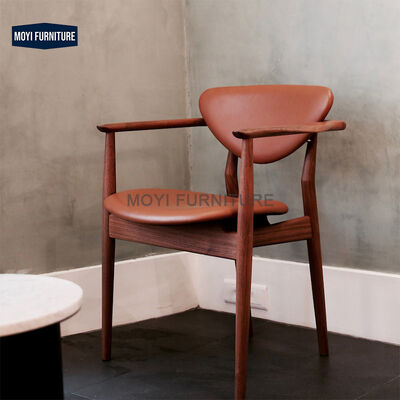Danish Designer Dining Chair Dining Room Furniture Solid Wood Leather Sofa Side Chair Creative Dining  Chair