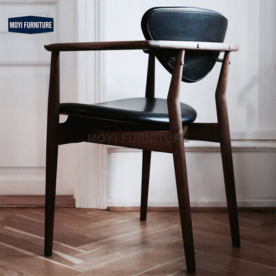 Danish Designer Dining Chair Dining Room Furniture Solid Wood Leather Sofa Side Chair Creative Dining  Chair