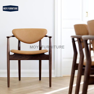 Danish Designer Dining Chair Dining Room Furniture Solid Wood Leather Sofa Side Chair Creative Dining  Chair