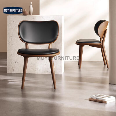 Nordic Solid Wood Dining Chairs Leisure Chairs Coffee Shops Restaurants Leather Armchairs Designer Hotel Negotiation Chairs