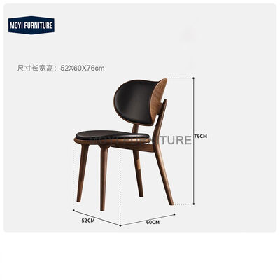Nordic Solid Wood Dining Chairs Leisure Chairs Coffee Shops Restaurants Leather Armchairs Designer Hotel Negotiation Chairs