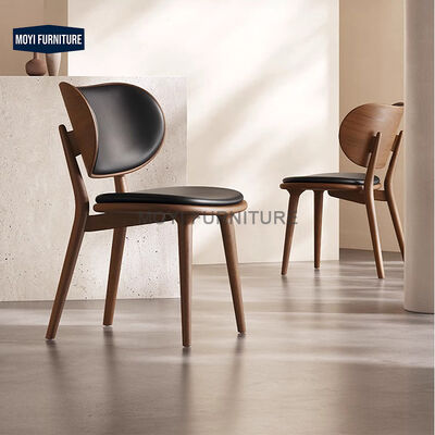 Nordic Solid Wood Dining Chairs Leisure Chairs Coffee Shops Restaurants Leather Armchairs Designer Hotel Negotiation Chairs