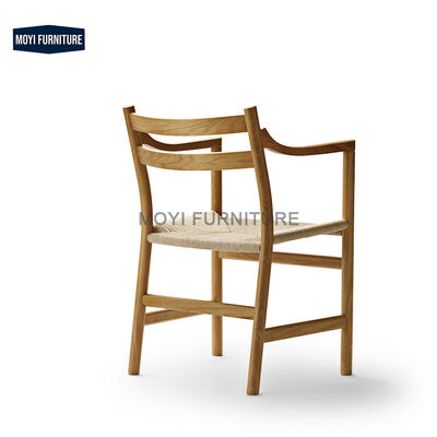 Arm Dining Chair Made of Solid Ash Wood Frame with Woven Rattan on the Seat for Indoor and Outdoor Use