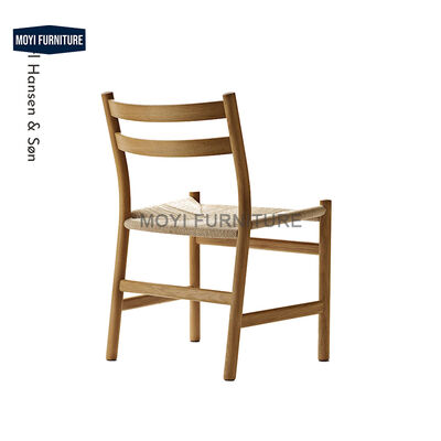 Arm Dining Chair Made of Solid Ash Wood Frame with Woven Rattan on the Seat for Indoor and Outdoor Use