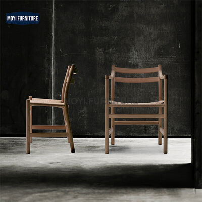 Arm Dining Chair Made of Solid Ash Wood Frame with Woven Rattan on the Seat for Indoor and Outdoor Use