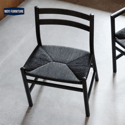 Arm Dining Chair Made of Solid Ash Wood Frame with Woven Rattan on the Seat for Indoor and Outdoor Use