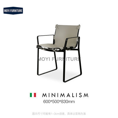 Soft Leather Metal Frame Lounge Hotel Accent Chair for Events Modern Luxury Dining Room Restaurant Chair with Metal Leg