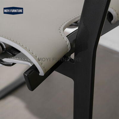 Soft Leather Metal Frame Lounge Hotel Accent Chair for Events Modern Luxury Dining Room Restaurant Chair with Metal Leg