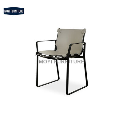 Soft Leather Metal Frame Lounge Hotel Accent Chair for Events Modern Luxury Dining Room Restaurant Chair with Metal Leg