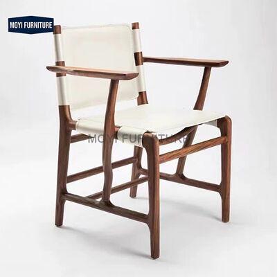 Modern Nordic Furniture Ash Wood Solid Wood Armchair Living Room Furniture Accent Leather Leisure Arm Dining Chair