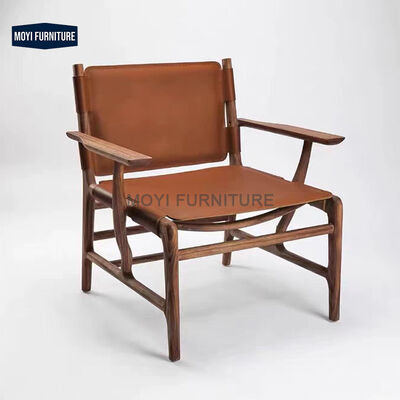 Modern Nordic Furniture Ash Wood Solid Wood Armchair Living Room Furniture Accent Leather Leisure Arm Dining Chair