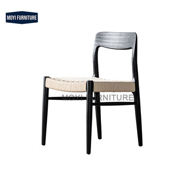 Solid Oak Dining Chair with Rope Design Modern and Traditional Home Furniture for Kitchen Hotel and School for Home Use