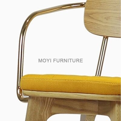 New Design Industrial Style Dining Chair with Comfortable Cushion and Wooden Legs Restaurant Dining Room Chair